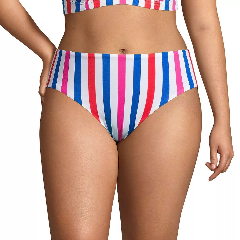 NWT Reversible Lands End Bikini Bottom Colorful Stripes
